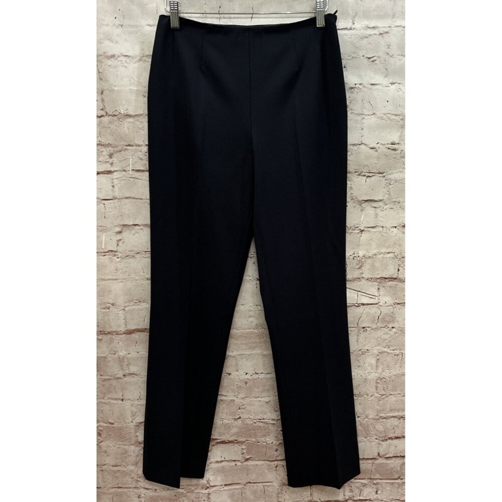 RALPH LAUREN Black Label Navy Blue Wool Nylon Pants Side Zip Size 4 Stretch